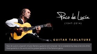 Guitar TAB  Paco de Lucía  Panaderos Flamencos  Tutorial Sheet Lesson iMn [upl. by Eillime643]