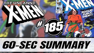 Uncanny XMen  185  60Sec Summary  Rogue Mystique Storm Destiny Forge and MORE [upl. by Purdum500]