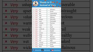 WORDS TO USE INSTEAD OF VERY 023 english englishvocabulary insteadofvery englishlanguage [upl. by Steinman]