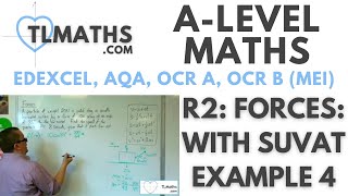 ALevel Maths R207 Forces With SUVAT Example 4 [upl. by Ateuqahs772]