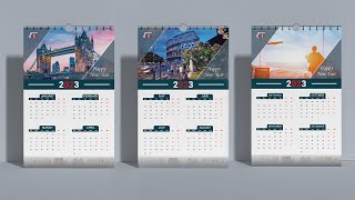 Calendar Design 2023  How to Make Calendar In Illustrator Tutorial  Unix Creative Designer [upl. by Alyson]