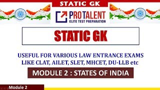 Static GK for CLAT I Module 2 States of India [upl. by Conrad]