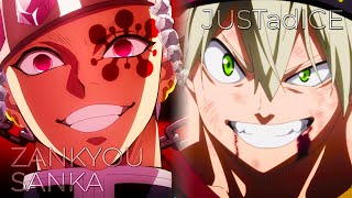 Zankyou Sanka x JUSTadICE Mashup Demon Slayer Season 2 amp Black Clover [upl. by Mccoy446]