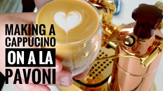 Making a Cappucino on the La Pavoni PB16 Proessional Lever Espresso Machine [upl. by Given864]