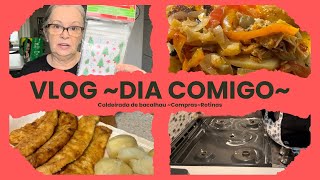 Vlog Caldeirada de bacalhau no forno ComprasRotinas de um dia comigo [upl. by Akfir462]