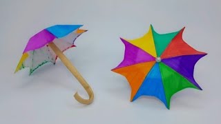 How to make a paper Umbrella Origami Umbrella  mini paper Umbrella [upl. by Cleave]