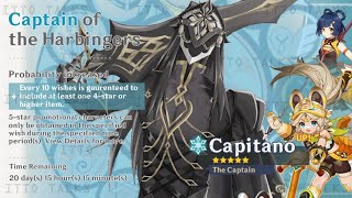 UPDATE CAPITANO THE CAPTAIN PLAYSTYLE VOICELINES PERSONALITY INFO amp KEY TRAITS  Genshin Impact [upl. by Taub186]