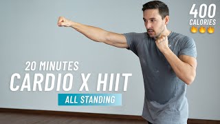 20 MIN CARDIO HIIT WORKOUT  No Squats or Lunges  ALL STANDING [upl. by Nedgo]