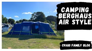 Camping in our Berghaus Air Tent plus porch UK Family must haves and tent tour berghaus [upl. by Matusow787]