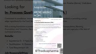 Hiring for IPQA Dept [upl. by Okiek]