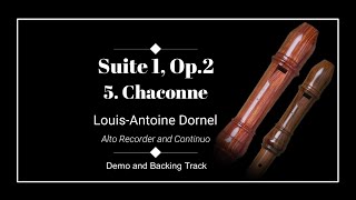 5 Chaconne  Suite 1 Op2  LouisAntoine Dornel  Demo and Backing Track [upl. by Airtina742]