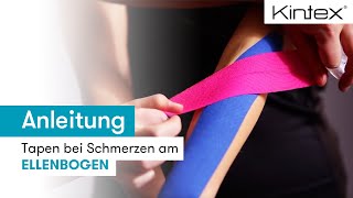 Tapen bei Schmerzen am Ellenbogen Tennisarm Epicondylitis lateralis  Kintex® Anleitung zum Tapen [upl. by Leryt]