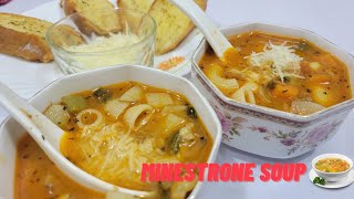 MINESTRONE SOUP VEGETARIANITALIAN SOUP RECIPE [upl. by Ahsekal]