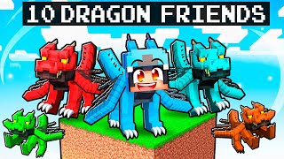 10 FRIENDS On ONE BLOCK But We’re DRAGON MOBS in Minecraft With Crazy Fan Girl [upl. by Quinta18]