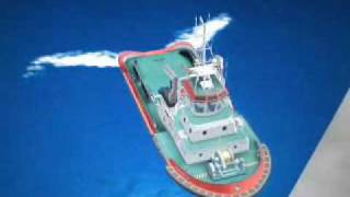 Manoeuvring with SHOTTEL STERN DRIVEtug simulator NAVIEIRA JALISIA [upl. by Elletnohs589]