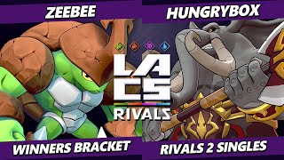 LACS Rivals  ZeeBee Kragg Vs Hungrybox Loxodont Rivals of Aether 2  RoA2 [upl. by Frohne239]