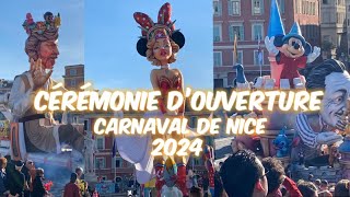 Carnaval de Nice 2024 cérémonie d’ouverture roi de la pop culture [upl. by Arodoeht]