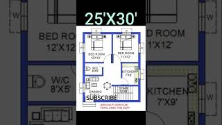 25×302bedroom house plan homedesign shortvideo [upl. by Yhtnomit]