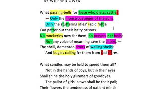 Brief Analysis  Anthem for Doomed Youth by Wilfred Owen [upl. by Annahsad]