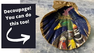 How to Decoupage A Sea Shell [upl. by Aronal411]