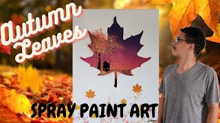 A beautiful autumn evening  spray paint art [upl. by Khajeh269]