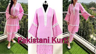 Pakistani kurti Cutting and Stitching  Designer Kurti Cutting and Stitching  Latest Kurti Design [upl. by Aciret]