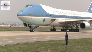 Air Force One Boeing 747 Lands at Osan Air Base Korea [upl. by Yahiya]