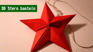 Weihnachtsstern 3D basteln Origami Stern basteln 3D Stern basteln [upl. by Pammie393]