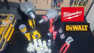 MILWAUKEE M12 FUEL 253220 VS DEWALT XR BRUSHLESS DCE410 PEX EXPANDER TOOLS  TOUGH CHOICE [upl. by Pepito]