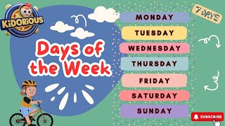 Days of the Week Nursery Rhyme  Weekdays Kids Song kidorious childrenssong [upl. by Rosen]