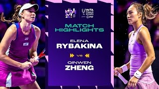 Elena Rybakina vs Zheng Qinwen  2024 WTA Finals Riyadh Group Stage  Match Highlights [upl. by Naivad187]