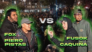 FUSOK🇨🇱 CAQUIÑA🇵🇪 VS FOX🇵🇪 PIERO PISTAS🇵🇪  EXHIBICIÓN PLAZA DE REYES [upl. by Rahsab]