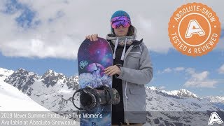 2018  2019  Never Summer Proto Type Two Womens Snowboard  Video Review [upl. by Ahola597]