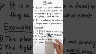 Definition of allusion with examples🥳👍shortsyoutubeshortsallusion [upl. by Mixam]