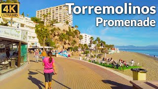 Walking Around Torremolinos Promenade Malaga in January 2023 Ultra HD 60fps [upl. by Einama]