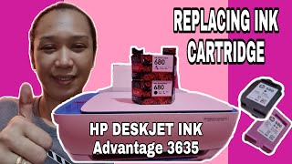 HP DESKJET INK ADVANTAGE 3635 ink cartridge replacement 680  Team Batt vlog [upl. by Horwath388]