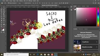 comment faire une carte de faire part avec photoshop [upl. by Nies]