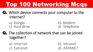 Top 100 Computer Networking Mcqs  Networking mcq questions and answers [upl. by Hannaj]