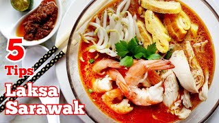 5 TIPS Laksa Sarawak Noodle Soup [upl. by Kissiah]