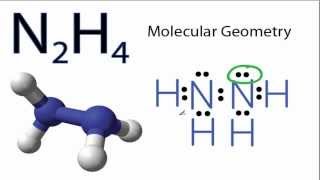 N2H4 Molecular Geometry and Bond Angles actual bond angle is less than 1095 degrees [upl. by Marv]