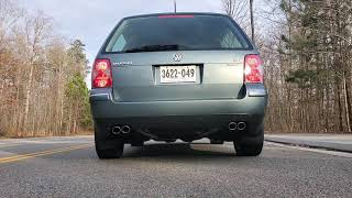 2003 W8 Passat wagon with x pipe and Flowmaster mufflers revs and WOT takeoff [upl. by Esille]