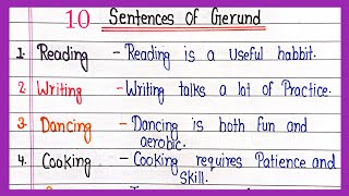 10 Sentences of Gerund  Sentence of Gerund  How to Make Gerund Sentence  Make Sentence [upl. by Henig]