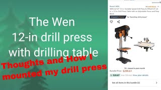 Wen 12quot drill press Review and mounting [upl. by Carmelle650]