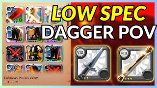 Albion Online EU 2v2 Hellgate  Low Spec Dagger POV  One Shot 1H Dagger amp Grailseeker [upl. by Liebman]