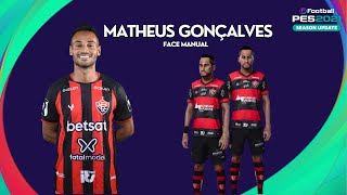 Matheus Gonçalves  Face Manual  PES 2021 [upl. by Seiber]