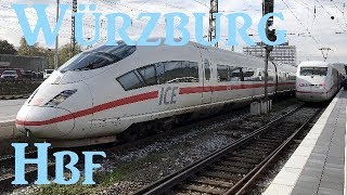 ZügeTrains in Würzburg Hbf mit ICEs Güterzügen 440 442 111 uvm [upl. by Ateekan133]