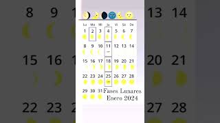 Fases Lunares Enero 2024🌝🌜🌚🌘🌛🌖 [upl. by Holcomb]