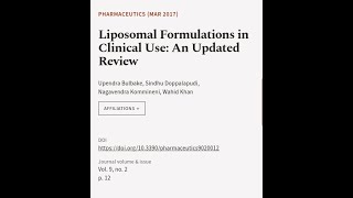 Liposomal Formulations in Clinical Use An Updated Review  RTCLTV [upl. by Jessa]