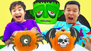 Jannie Emma and Alex Silly Halloween Adventures for Kids Video [upl. by Nylehtak887]