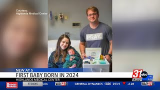 Couple welcomes first baby born in the new year at Highlands Medical Center [upl. by Sankaran645]